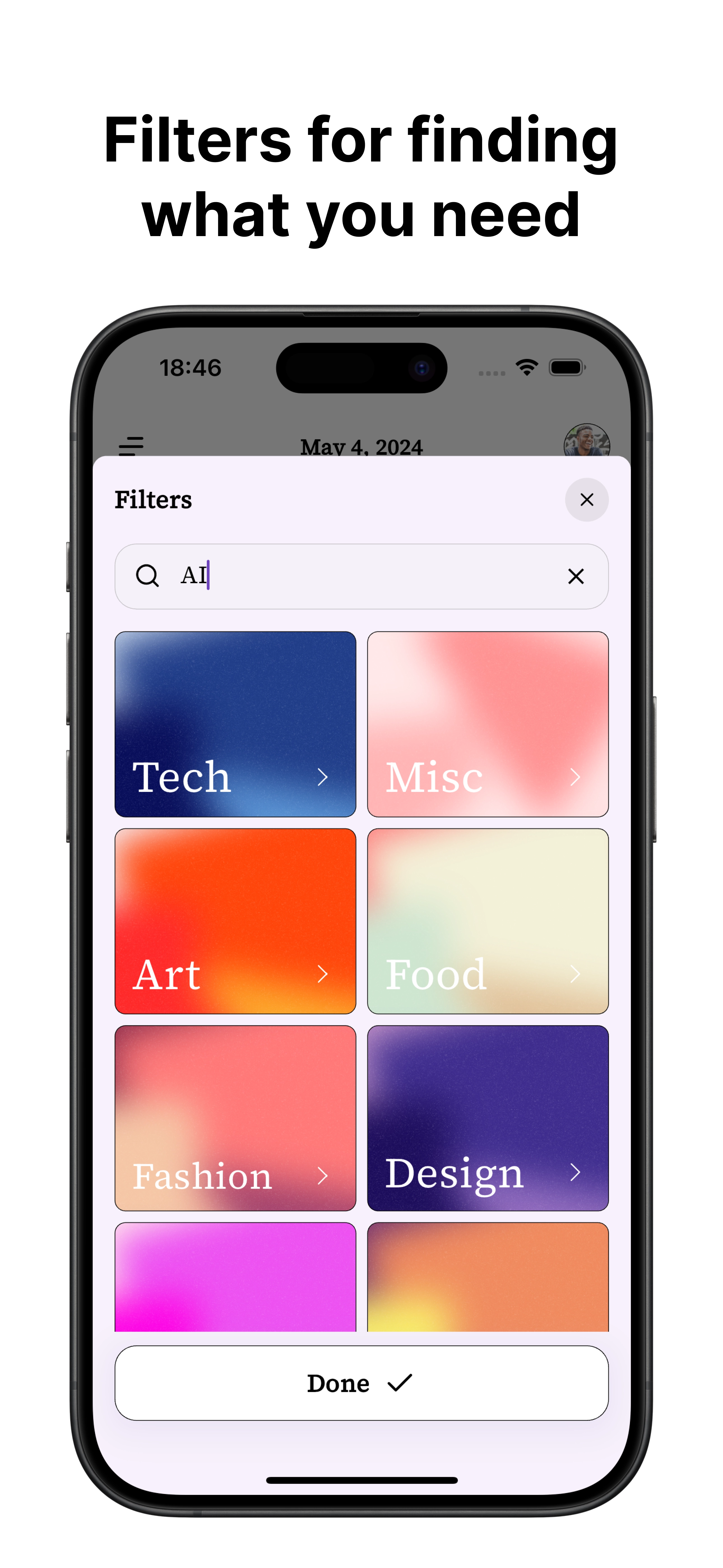 Filters for finding what you need